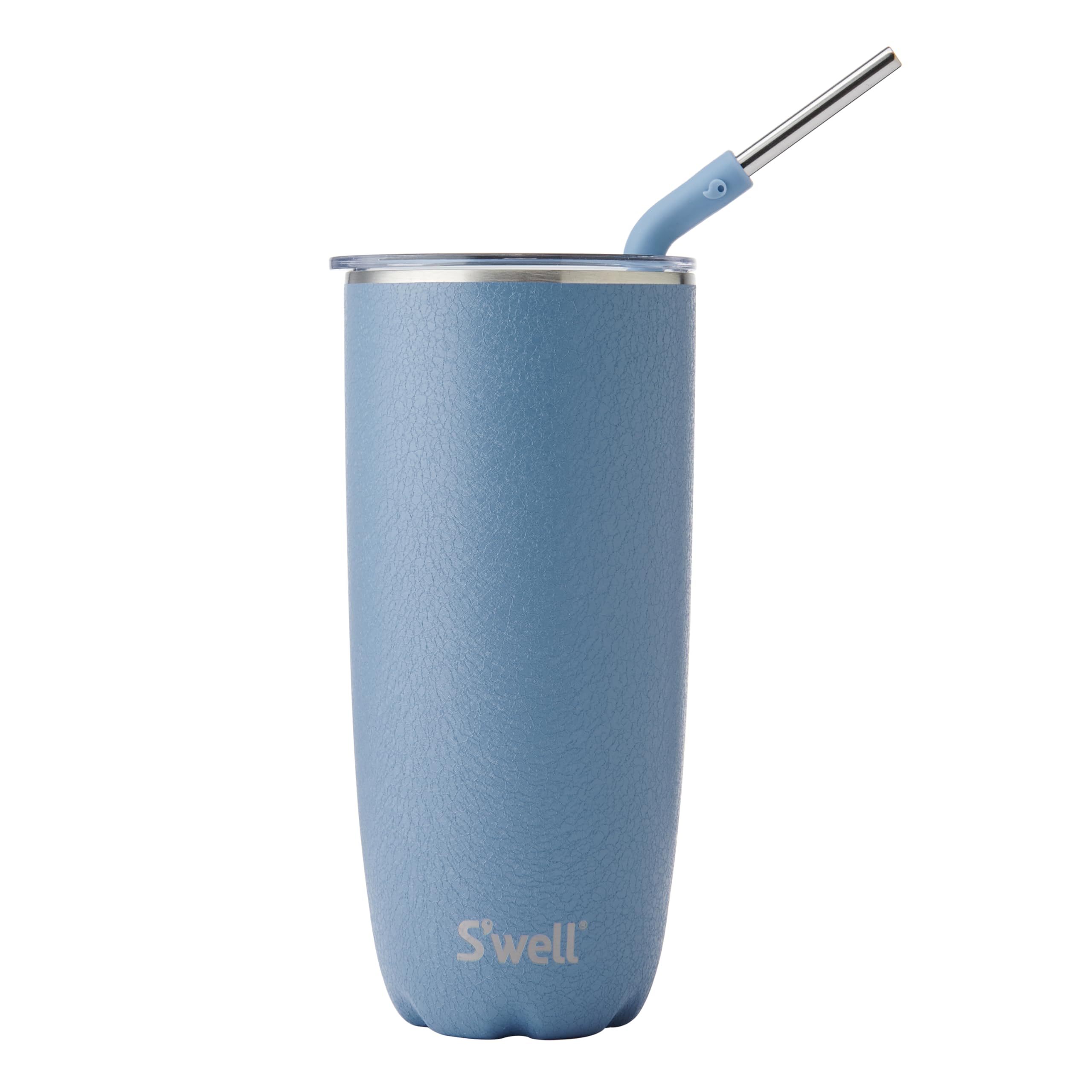 S'well Stainless Steel Tumbler with Straw and Slide-Open Lid, 700ml, Desert Sky, Triple Layered Vacuum Insulated Containers Keeps Drinks Cold for 18 Hours and Hot for 5, BPA Free