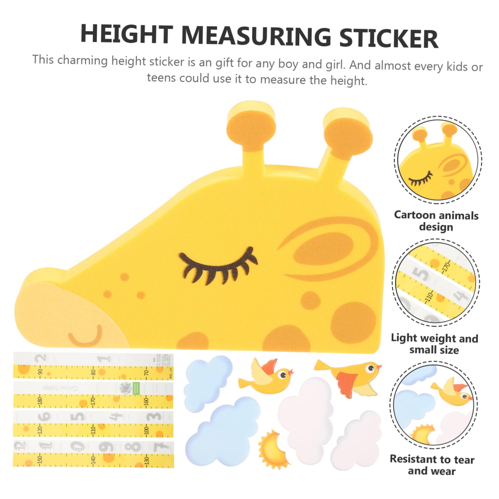 ibasenice Selbstklebender Wandaufkleber Messlatte Giraffe aus Eva Material Abnehmbar und Kreativ für Kinderzimmer Deko im Schlafzimmer Geeignet