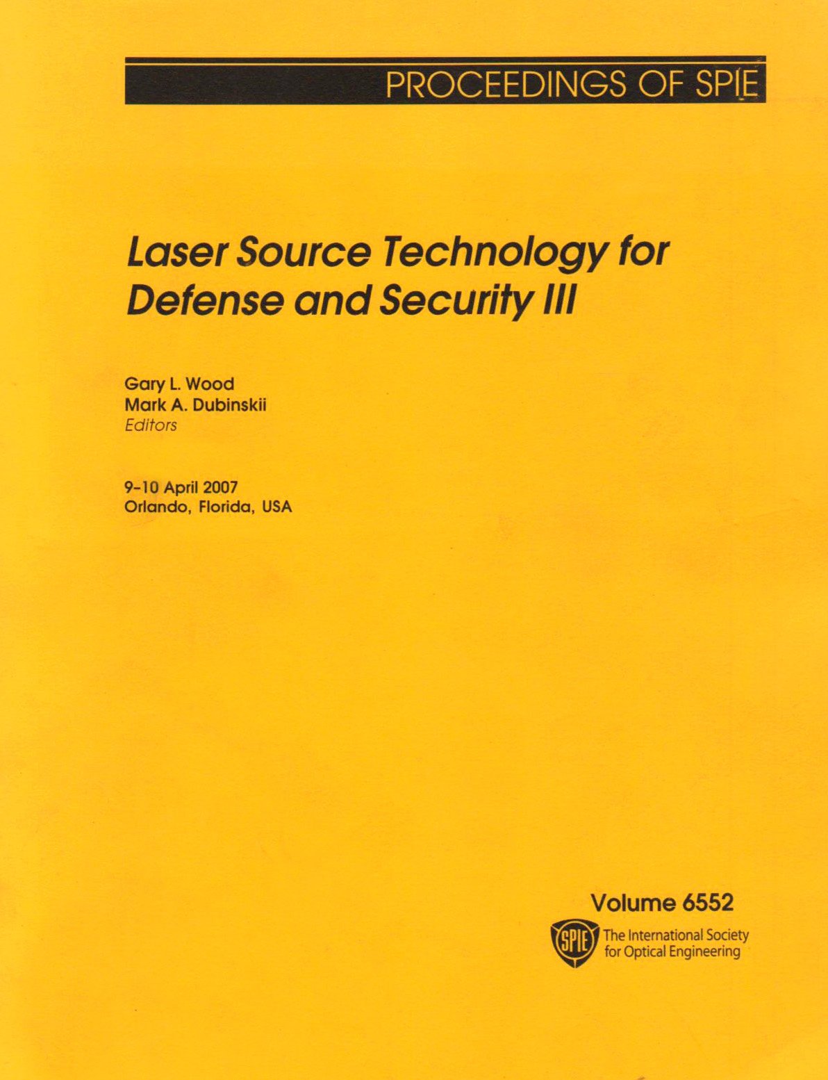 Laser Source Technology for Defense and Security III