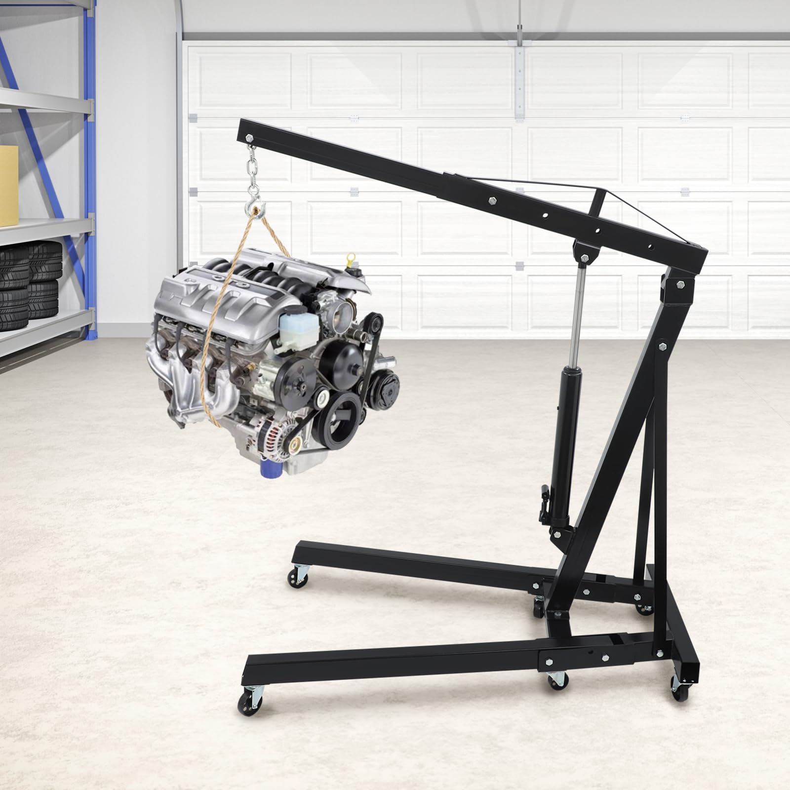 Werkstattkran Hydraulisch Betrieben Motorkran Klappkran Pickup Kran Ladekran Mobiler Motorhalter Hebebühne für Autoreparaturen, Werkstätten, Garagen Usw