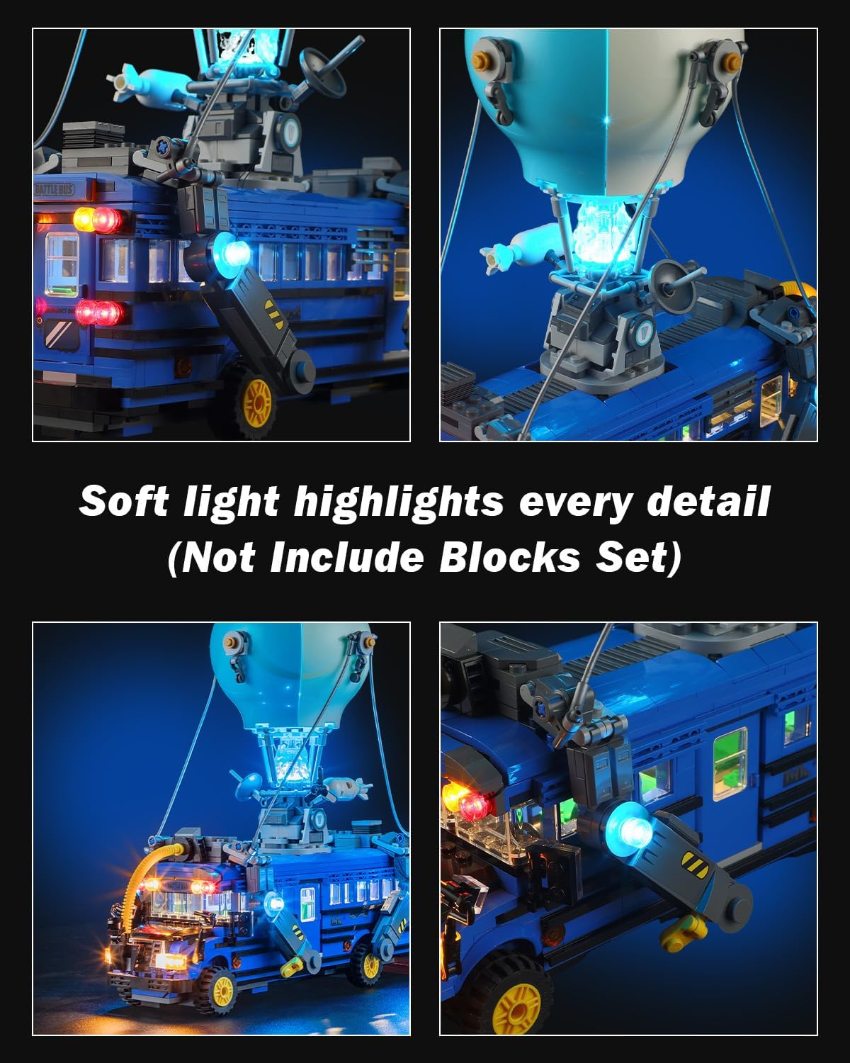 LED Light Kit for Lego Battle Bus Fortnite 77073 Set, Compatible with Lego 77073 Building Blocks Model(Not Include Blocks Set)
