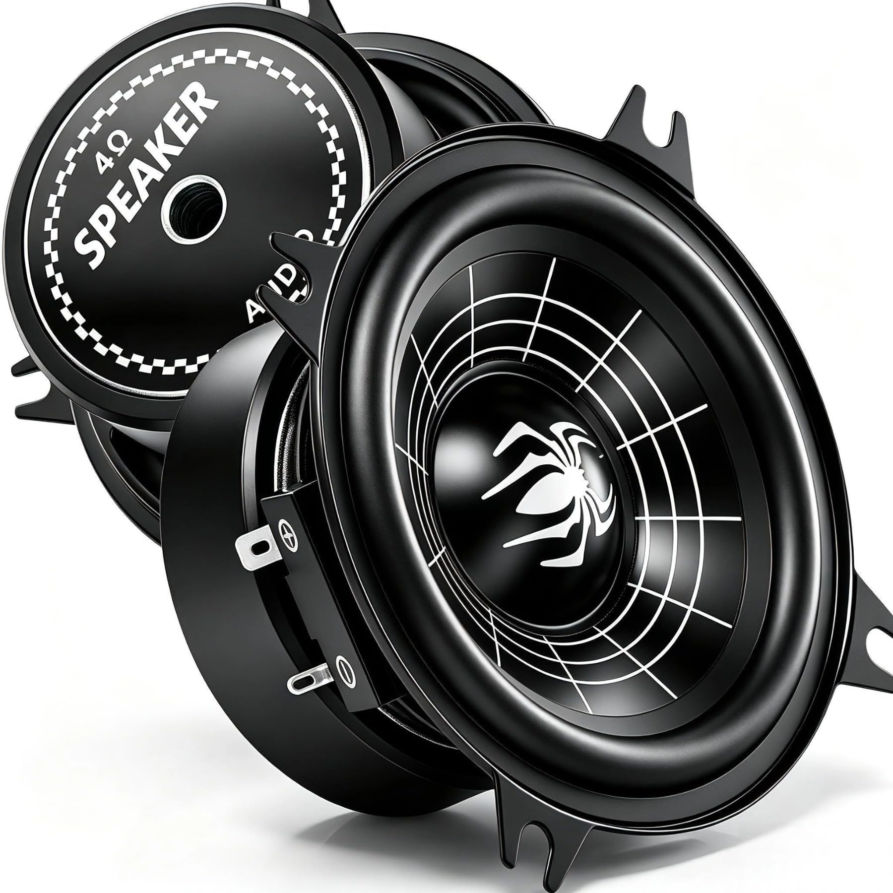4 Inch Speakers, 600W 4 Ohm 4 In Speaker Car Audio Aluminum Cone Woofer