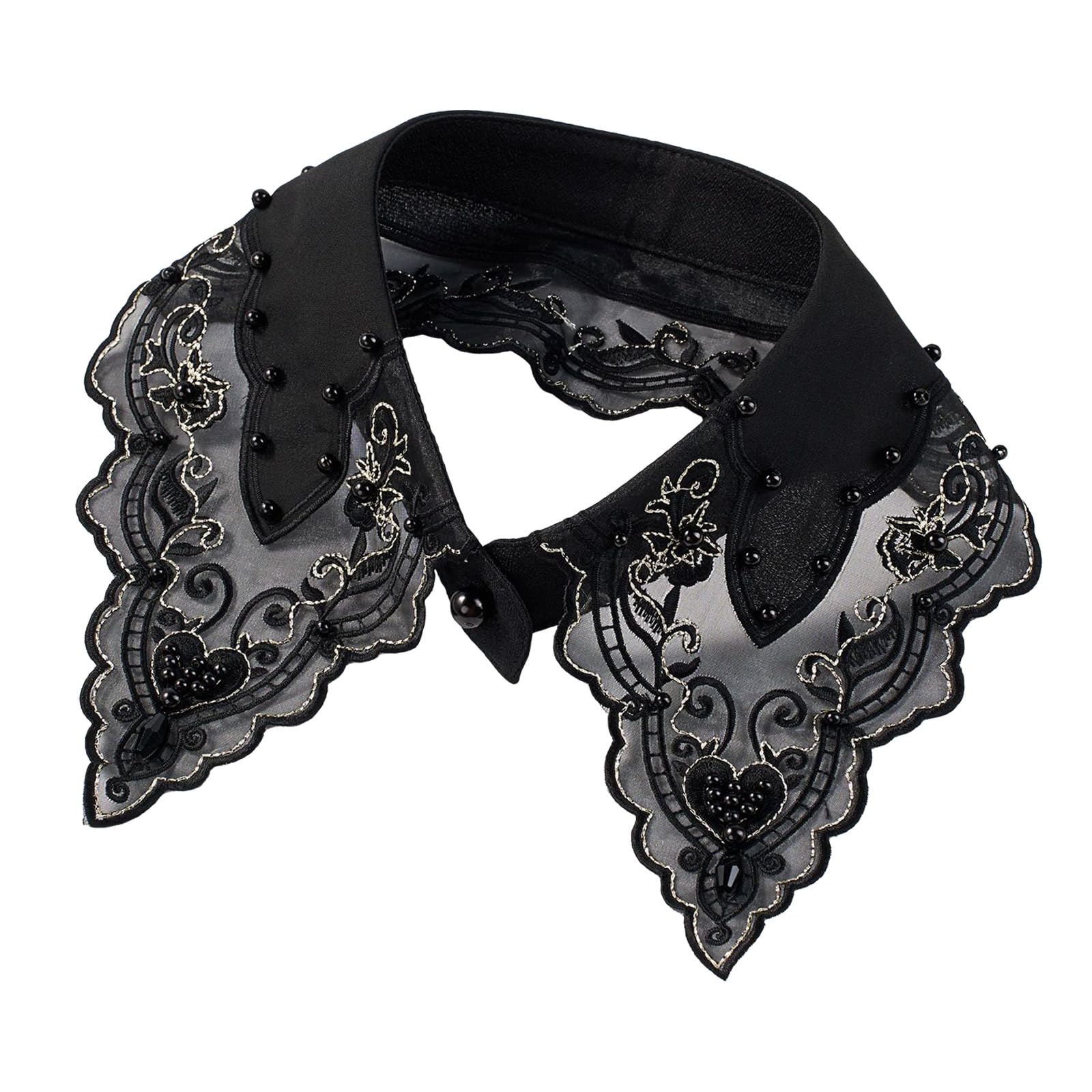 MICFENY Vintage Lace Choker Neckpiece With Pearl Embellishments Comfortable Polyester Fashion Accessory