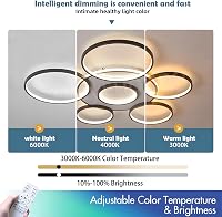 WayLuoung LED mennyezeti lámpa 7 körös 110 cm dimmelhető távirányítóval 5