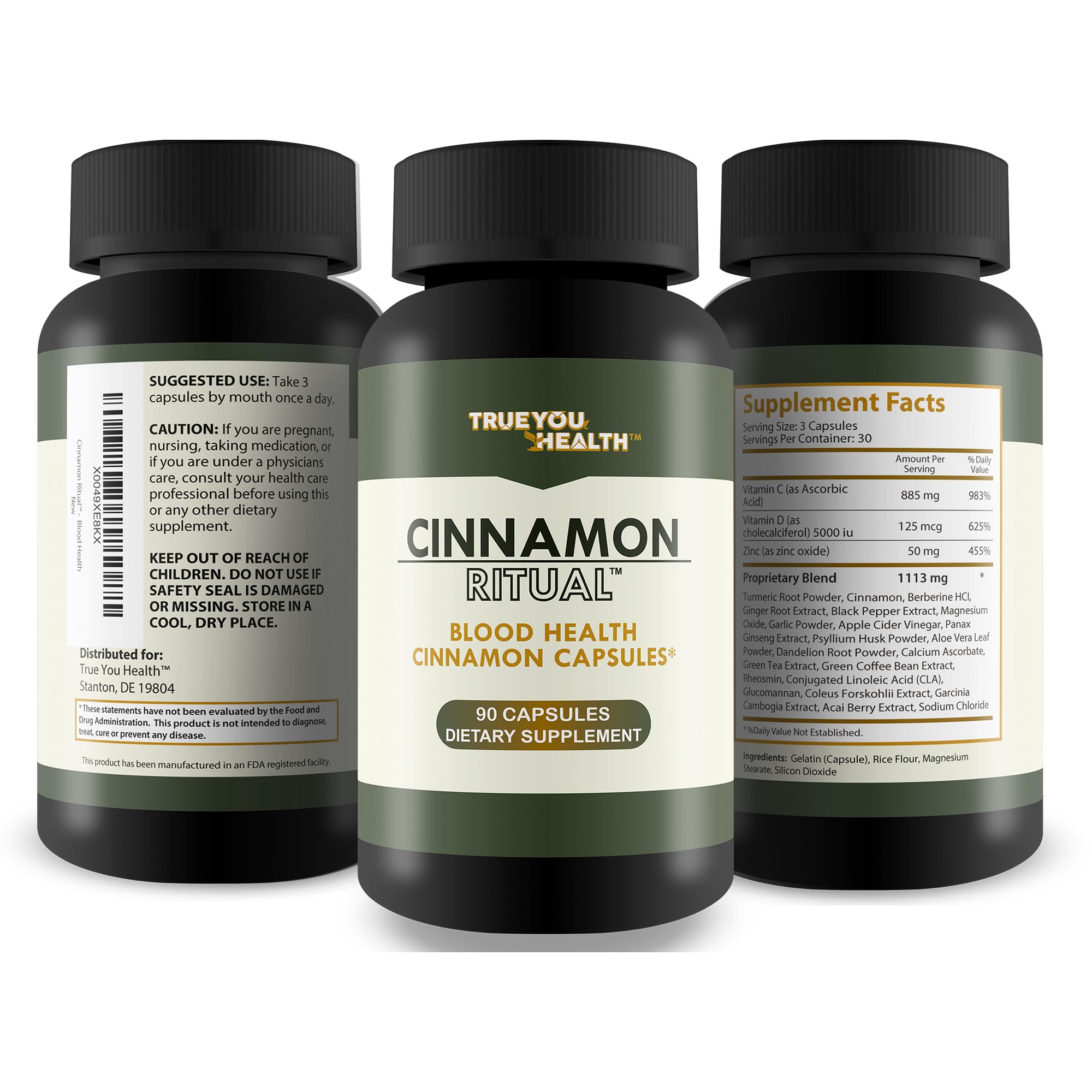 Cinnamon Ritual - Our Best Cinnamon Supplement for Blood Support - Promotes Healthy Blood Flow - Improved Formula W/Turmeric & Vitamins - Glucose Reset Ritual Sugar Health Blood Health — Amazon image 4