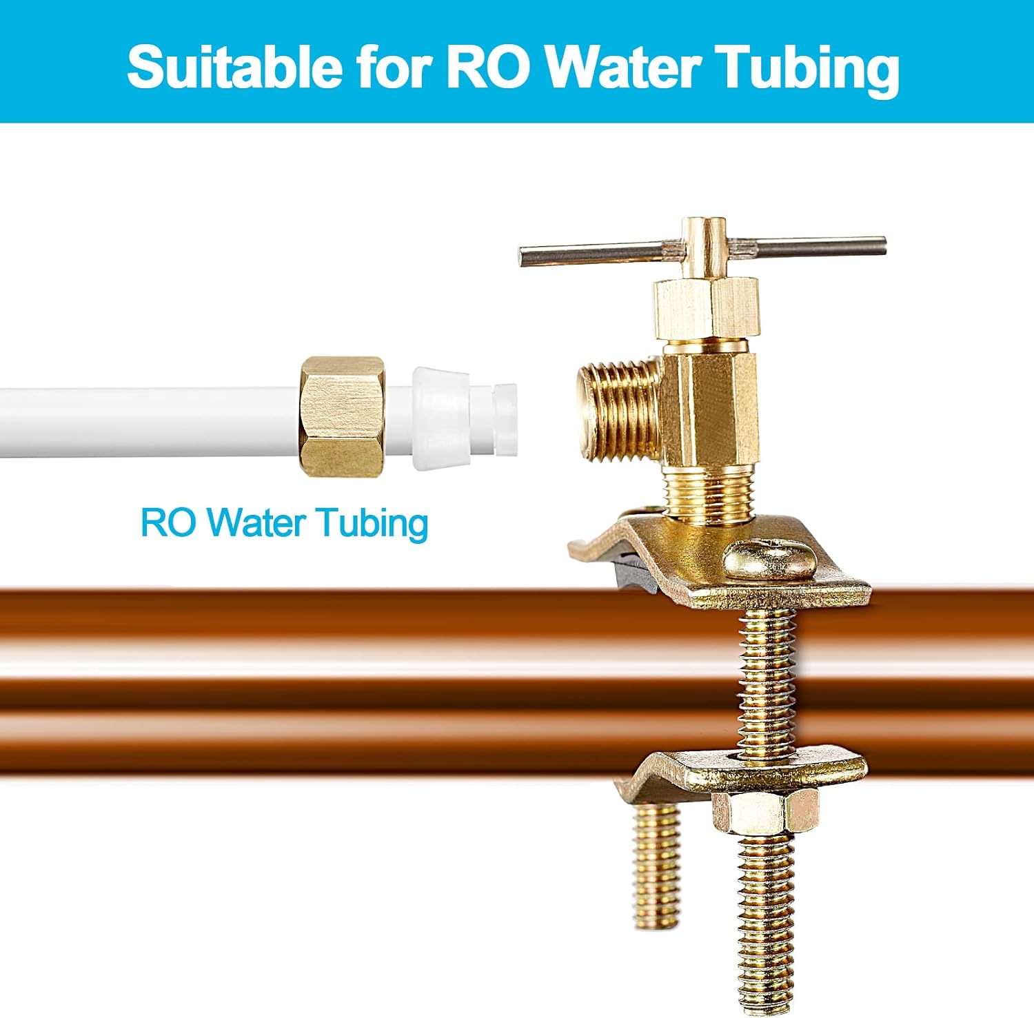 1/4" Compression Outlet Self Piercing Saddle Valve + Inline Water Filter Kit for Refrigerator and Ice Maker,1/4" Quick Connect Post Carbon Filter Replacement for Reverse Osmosis Water System