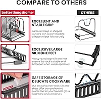 Vista 24 de Better Things Home 14+ Dual Pan and Pot Lid Organizer Rack Set for Cabinet - Includes 1 Large Rack & 1 Compact Rack for Bakeware, Lids & Pans