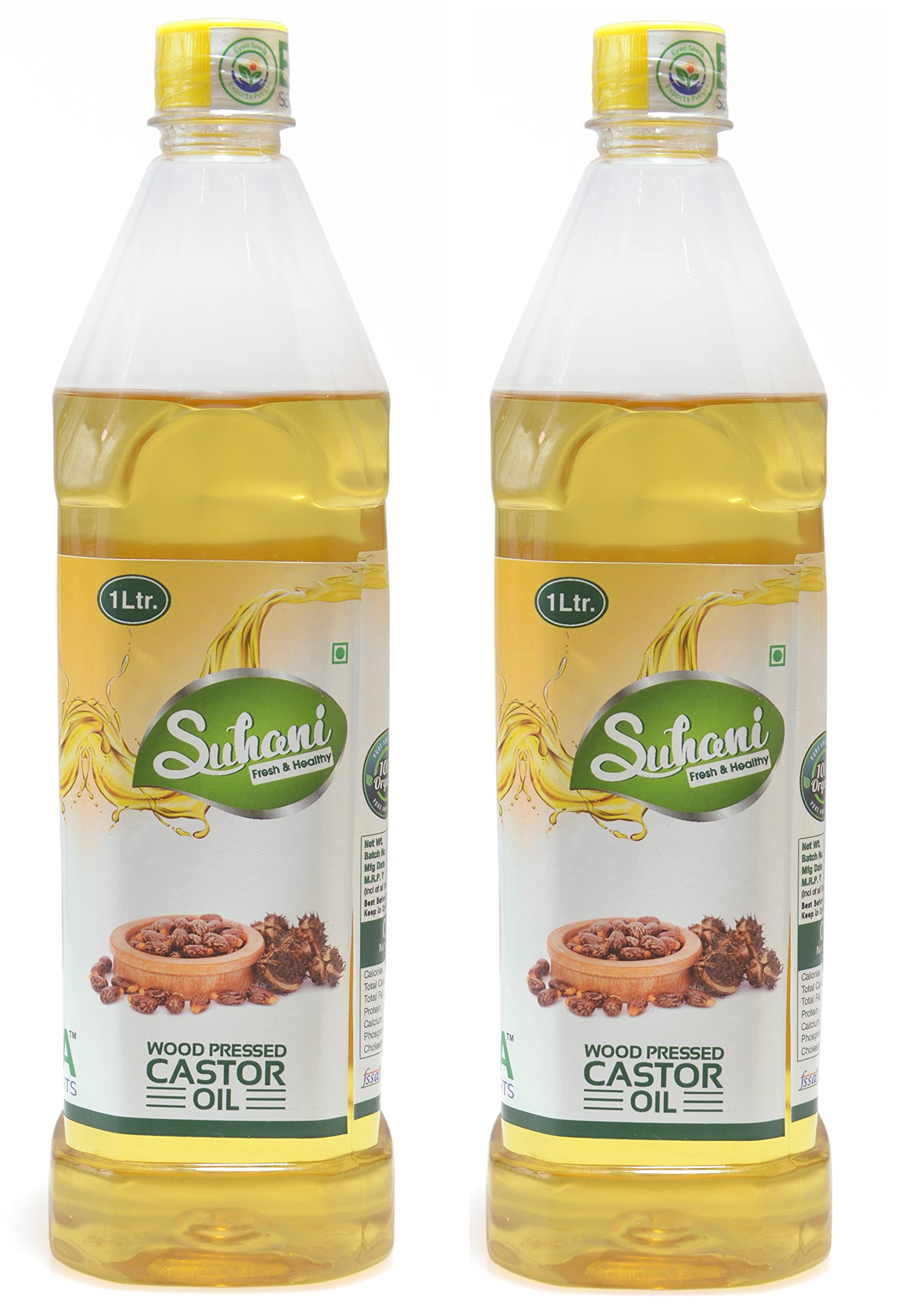 Organic Castor Oil (2 Liter) Cold Pressed/Wood Pressed Oil | Arendiya/Castor Kachi Ghani Ka Tel by (Suhani) Eywa