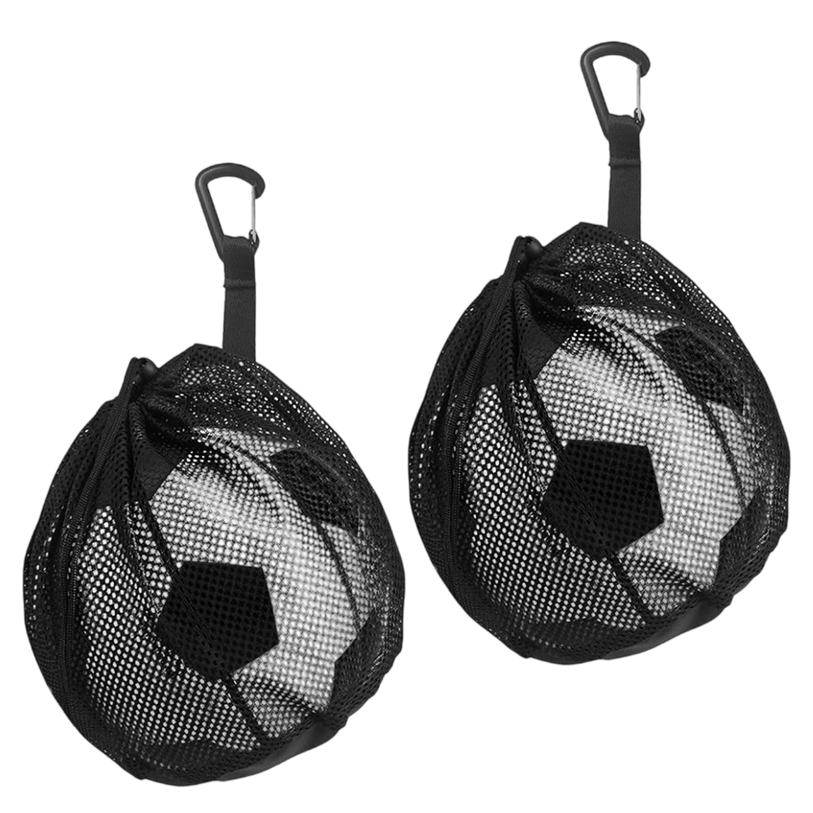 Lot de 2 Sacs à Ballon en Maille Filet, Filet à Ballons Léger et Pliable, Sac à Ballons de Basket-Ball avec Cordon de Serrage, Sac à Dos Filet à Ballons pour Football Volleyball Tennis