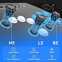 Vista 9 de MAYFLASH F700 FLAT Elite Wireless Arcade Stick Leverless All Button Controller with Sanwa buttons Compatible with PS5, PS4, PC, Xbox Series S/X