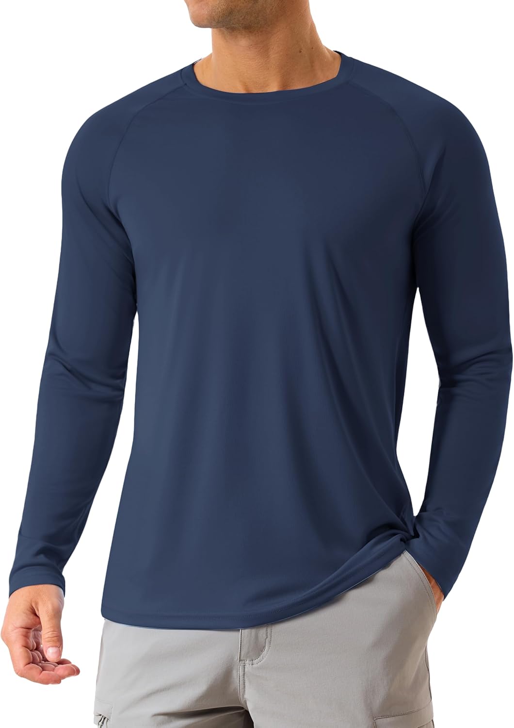 KINSWT Men's Sun Protection Shirts UPF 50+ Long Sleeve Swim Shirts UV SPF Quick Dry Lightweight Rash Guard