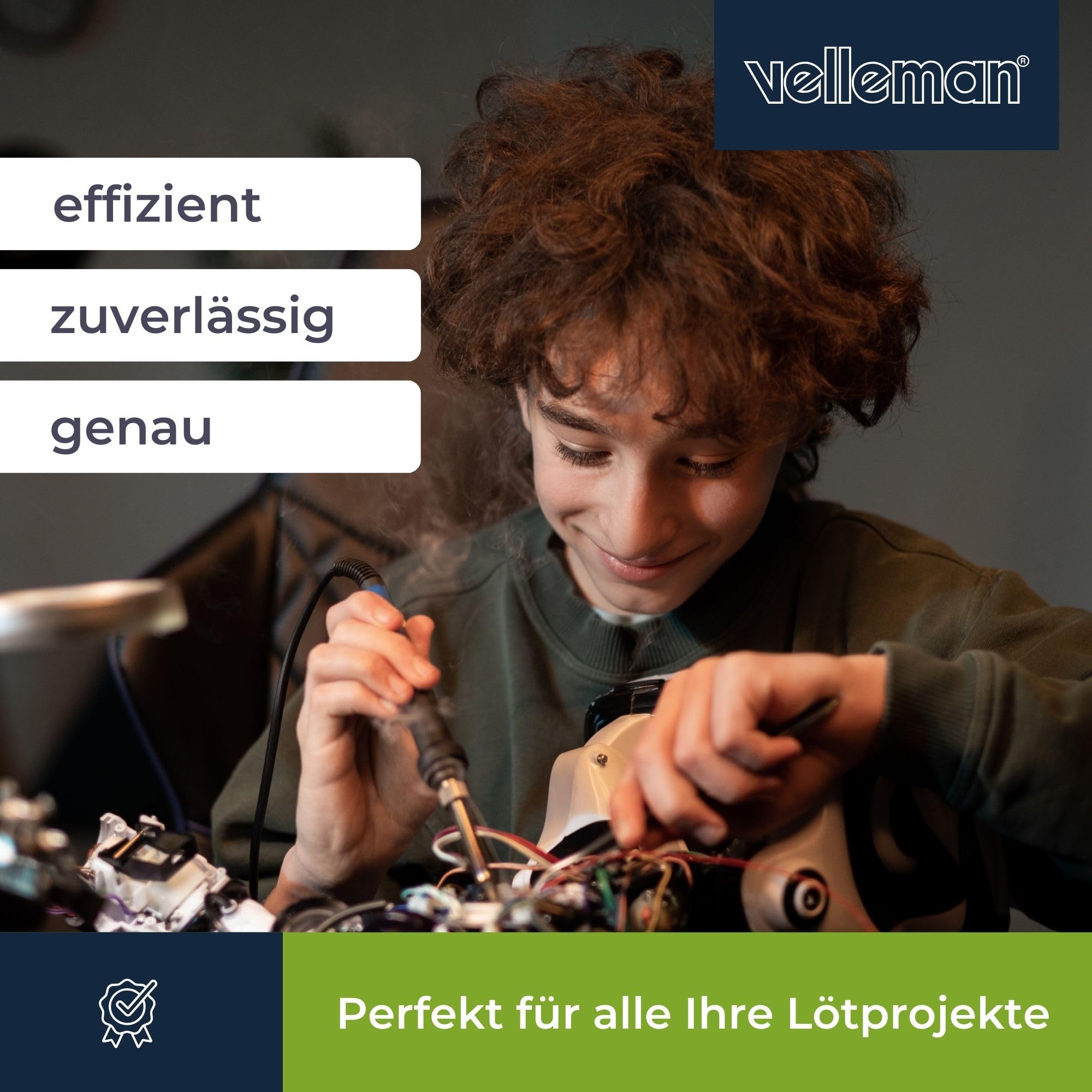 Velleman Lötstation-Set 40–48 W mit LED-Anzeige, einstellbare Temperatur 150–480 °C, inklusive Zubehör, ideal für Profis und Heimwerker
