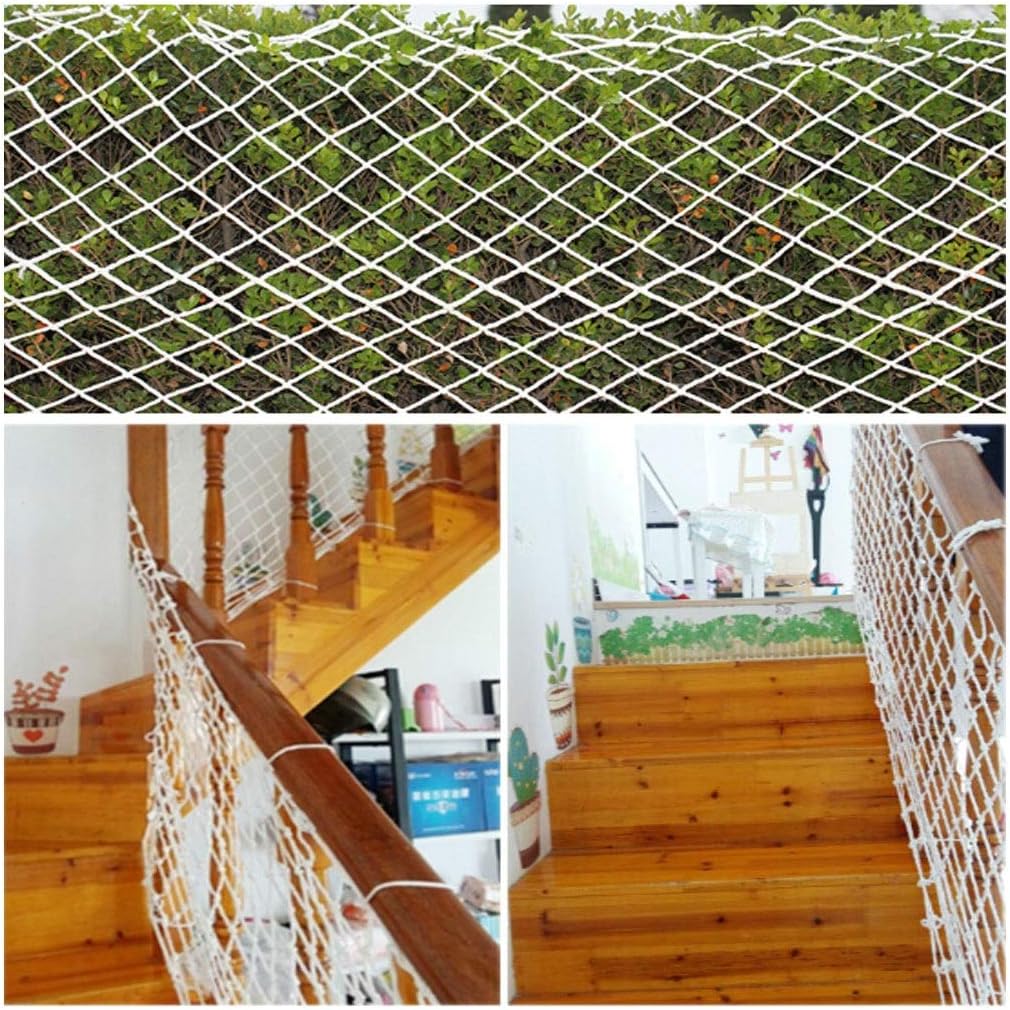 Children Stair Balcony Safety Net Garden Courtyard Fence Kids Toddler Animal Anti-Falling Deck Rail Guard 5cm Grid White Protective Net (Size : 1 * 1m(3.3ft*3.3ft))