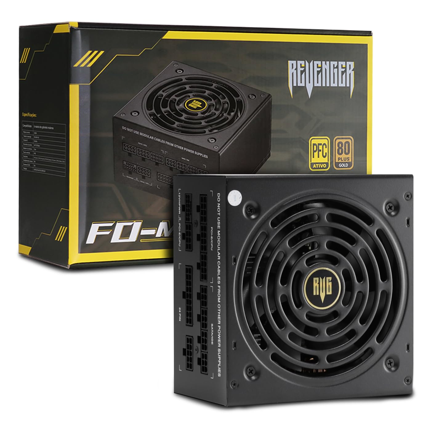 Fonte 80 Plus Gold 1000w Pc Modular Gamer Pfc Ativo Bivolt