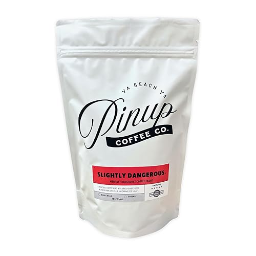 Pinup Coffee Co. Mezcla mediaoscura ligeramente peligrosa, notas de chocolate y azúcar caramelizada, arábica, 12 onzas