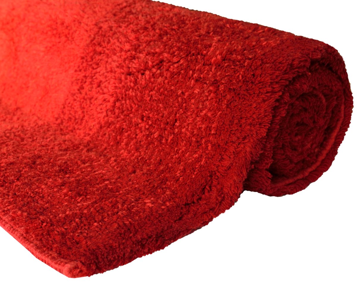 Dyckhoff Badteppich Colori, Rot, 70 x 120 cm, 100% Bio Baumwolle, GOTS