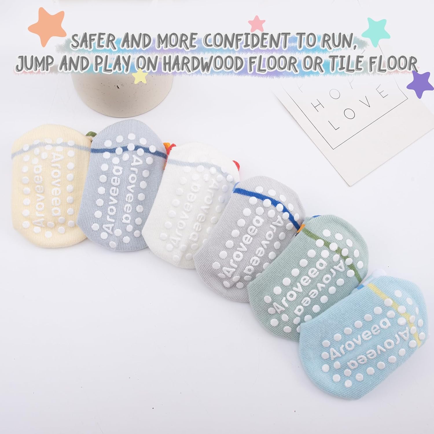 Baby Toddle Socks Grip Non Slip Kids Boys Girls Cotton 12 Pack Ankle Cute Newborn Socks - Image 5