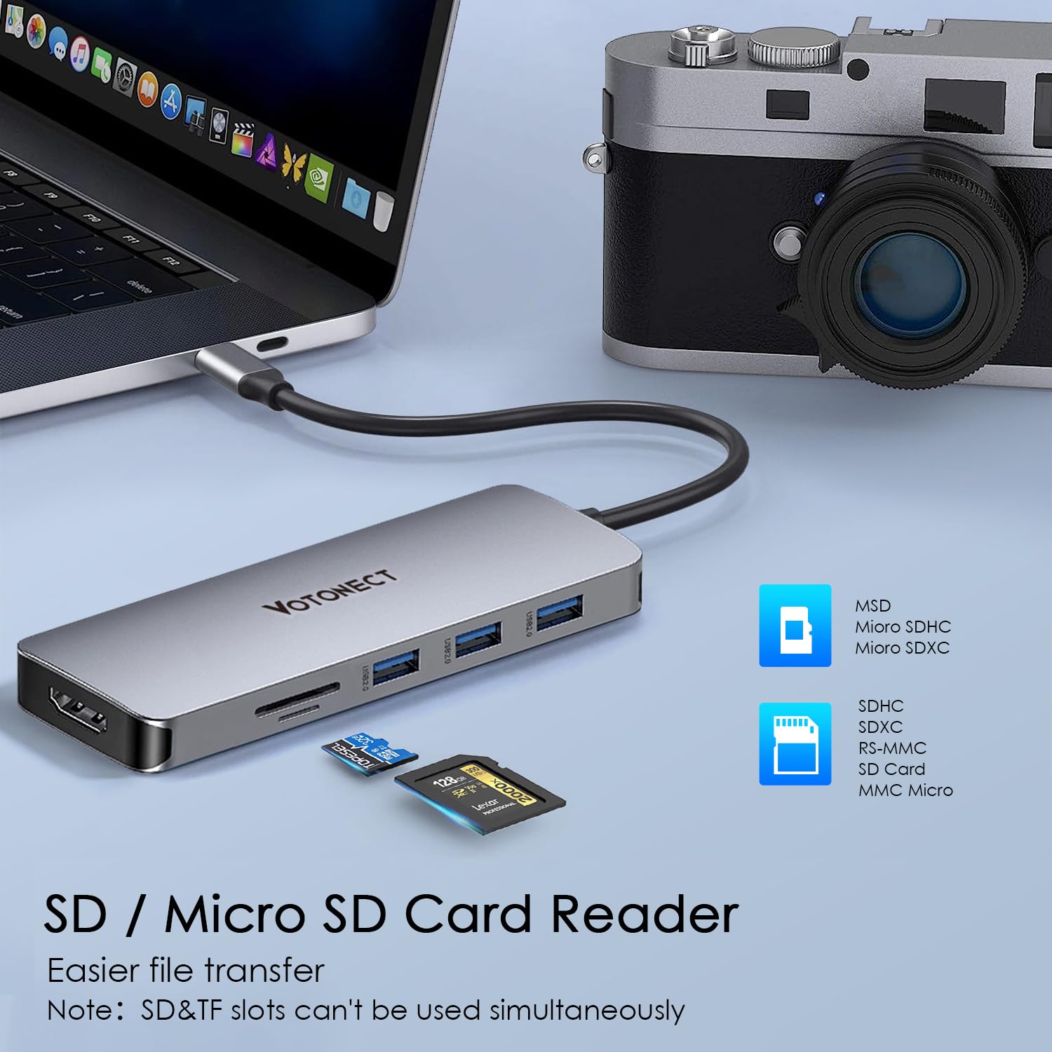 Hub USB C 10 w 1 z adapterem HDMI 4K, czytnikiem kart SD/TF, ładowaniem PD 100 W, 2 portami USB 3.0 i 3 portami USB 2.0 do MacBooka Pro/Air, Dell XPS, Lenovo ThinkPad itp.