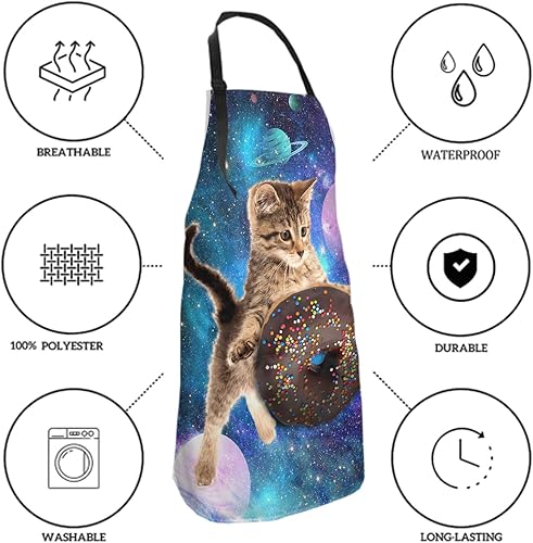 Miniatura 6 de Delantal Art con Lovely Pet Babero de cocina unisex con cuello ajustable para cocinar jardinería tamaño adulto