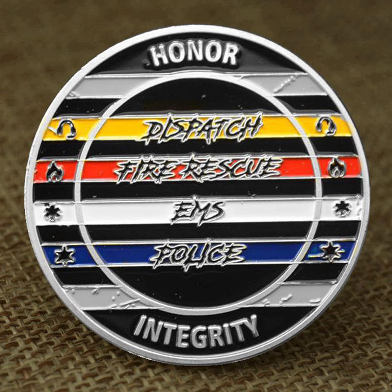 PiaoHao Fire Rescue シルバーメッキ チャレンジコイン Firefighters Metal Badge Fire  Department Rescue Uniform Challenge Coin