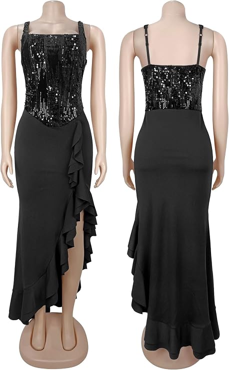 Figdaw High Slit Sexy Evening Gowns Long Prom Dress for Women Formal Elegant