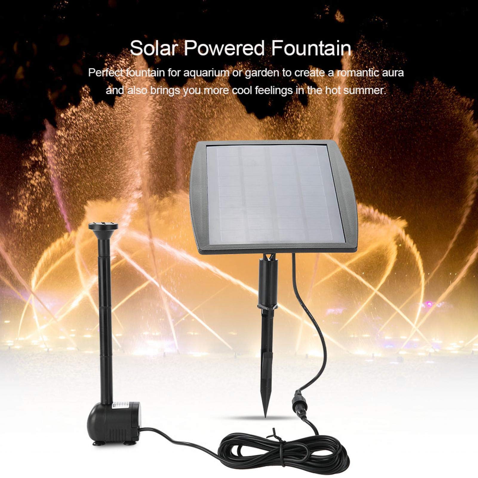 Pompa ad Acqua Solare, Pompa ad Acqua a Fontana ad energia Solare da 2,5 W per Piscina, Stagno, Patio, Piante da Giardino, Acquario