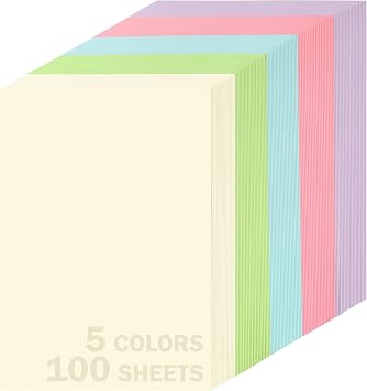 Pastel A4 5 Colours 100 Sheets 160gsm Paper Cardboard