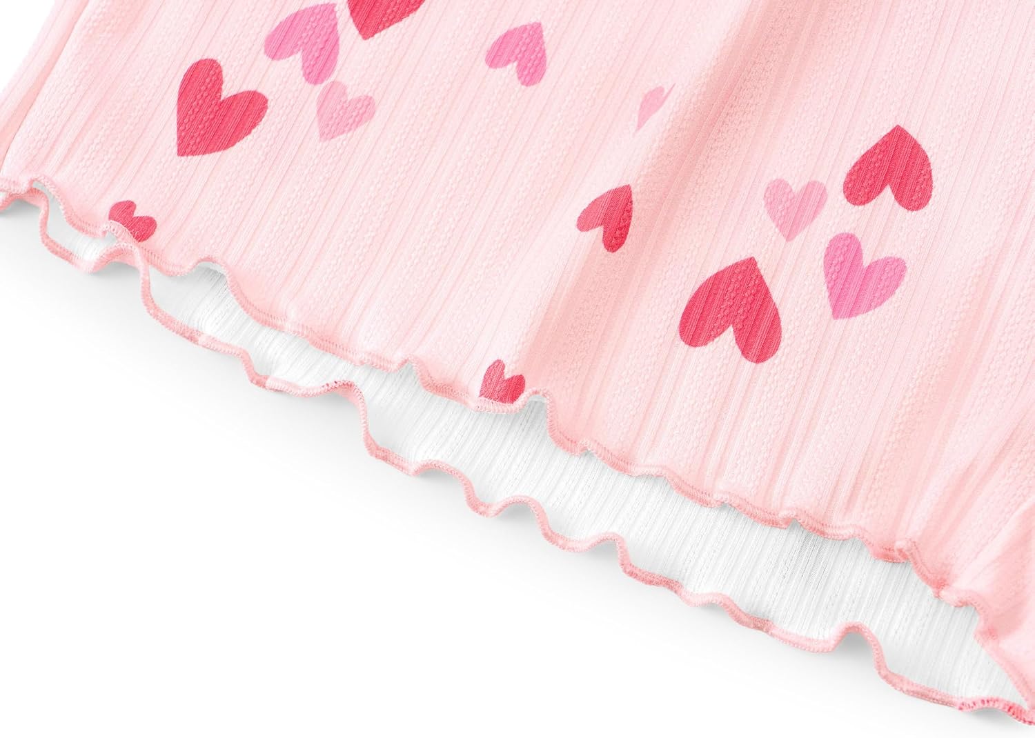 Beezizac 4-pc Girls Pointelle Knit Button Down Pajama - Floral/Bow Lettuce Trim Tee Shorts Pants Hair Tie PJs Sizes 6-18 - Image 6