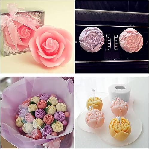 Miniatura 6 de 6 moldes de silicona de flores para hacer velas, moldes de vela de silicona 3D, moldes de silicona, moldes de velas de flores reutilizables para