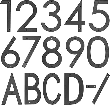 Large 12 Inch 305mm ABS Letter Pattern Black Digital House NumberHyphen