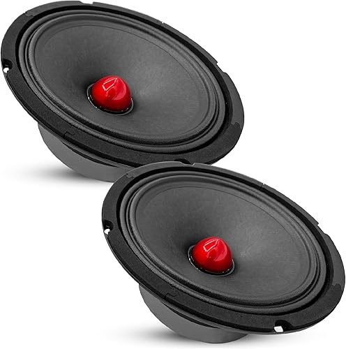 5 CORE 2 altavoces de audio Bullet Pro de rango medio de 8 pulgadas, bala de aluminio roja, 580 W máx. 4 ohmios, altavoces de audio de alta calidad