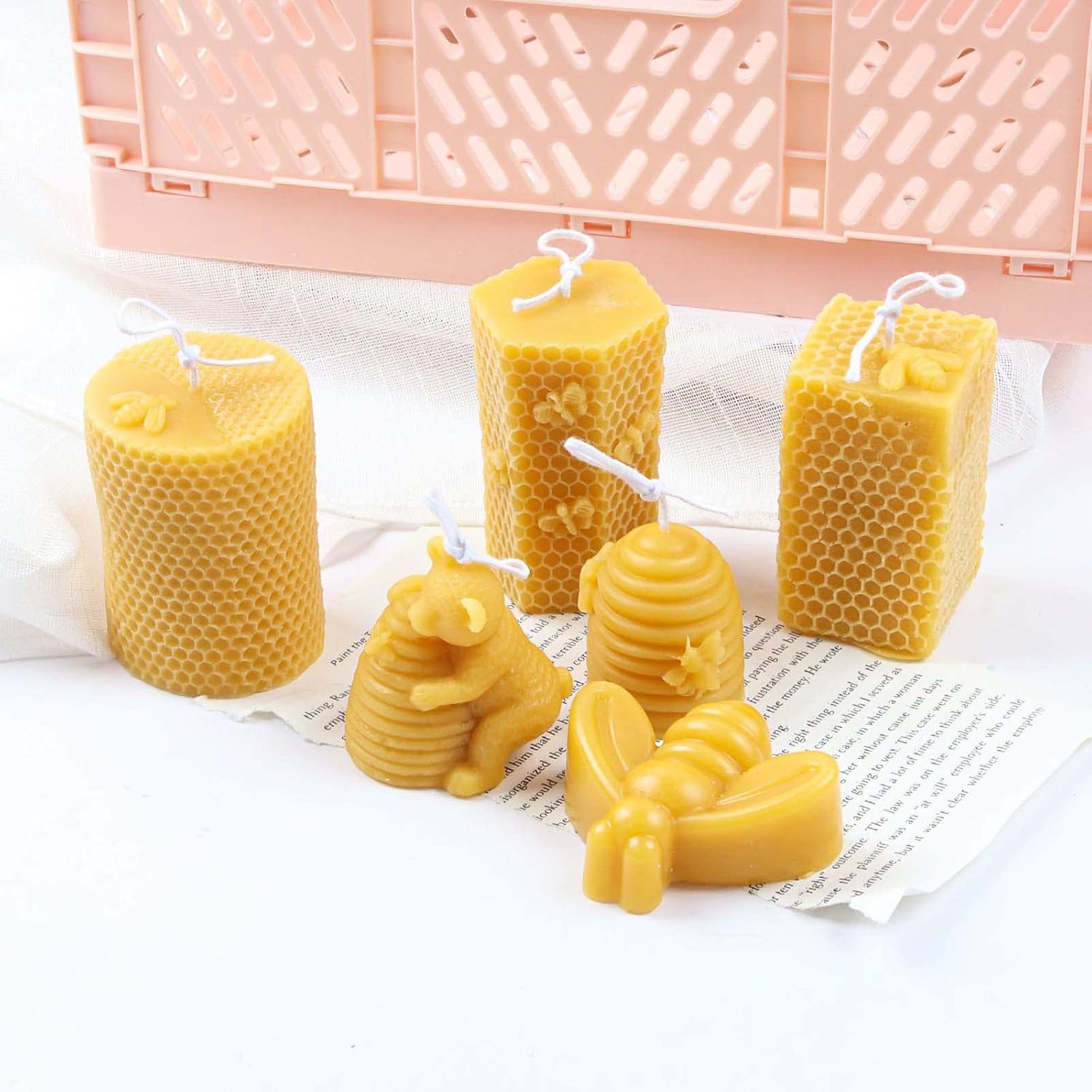 Grainrain 3D Bee Candle Molds Honeycomb Silicone Soap Mold Wax Mold Candle Making Mould (SXY046)