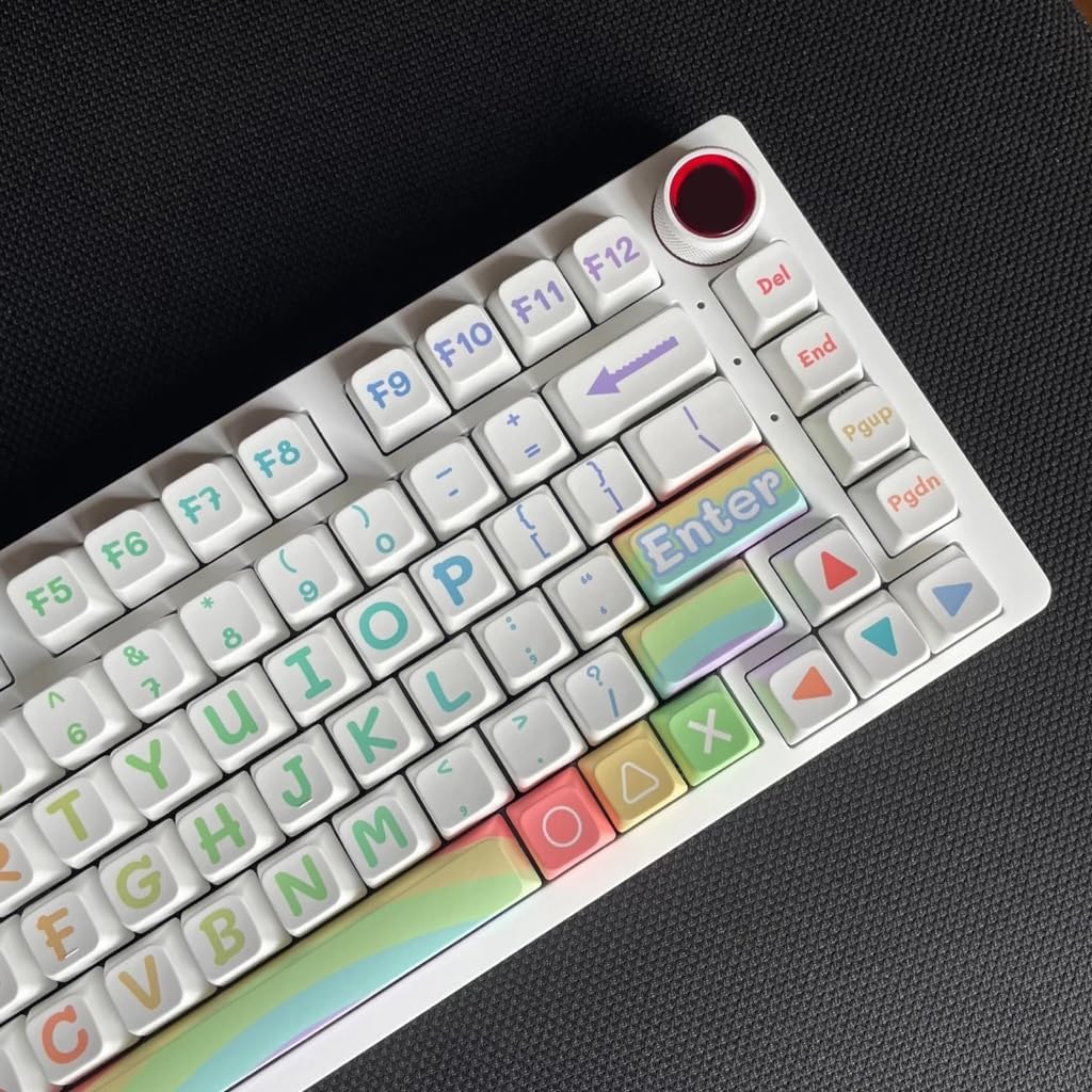 125Key Rainbow Keycap Dye Sublimation PBT Keycaps for Mechanical Keyboards