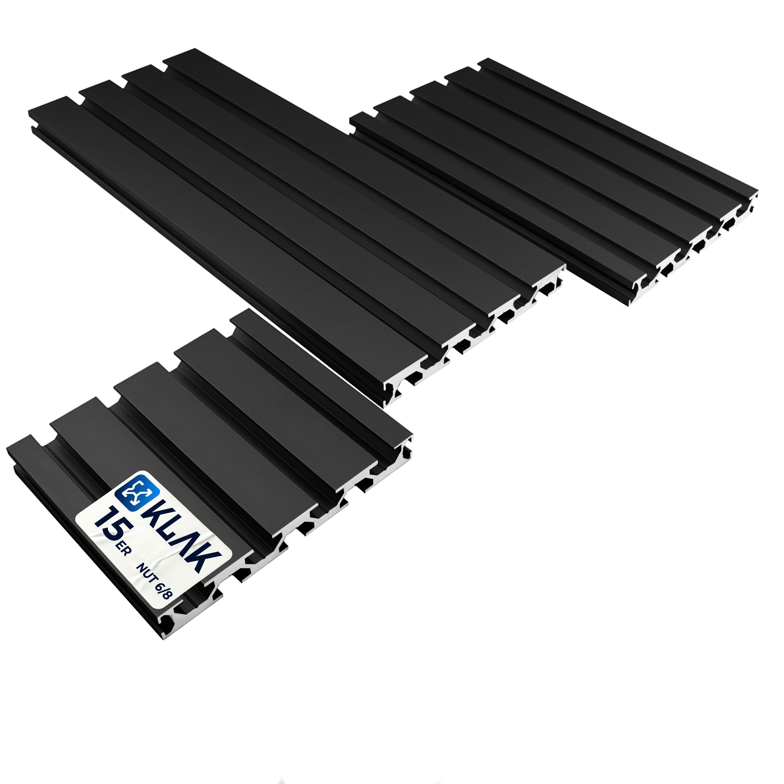KLAK 15/120 - Aluprofil 15x120mm Nut 8 Aluminium Systemprofil Typ I schwarz 1000mm