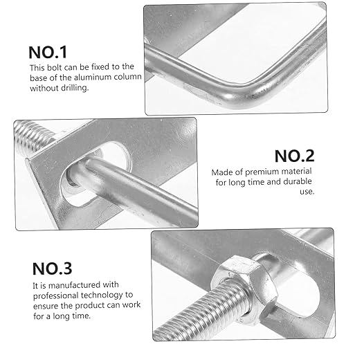 Miniatura 9 de Kit de pernos cuadrados en U de acero galvanizado de alta resistencia en forma de U para tubería de remolque de barco, marco grueso, hardware de