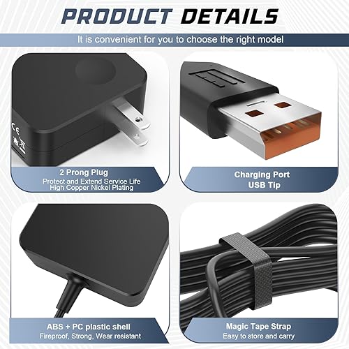 Miniatura 3 de Fancy Buying Cable USB de 65 W, 40 W, 6 pines (no punta cuadrada, no USB tipo C) Adaptador de cargador para Lenovo Yoga 3 Pro-1370 Yoga 3-1170 Yoga