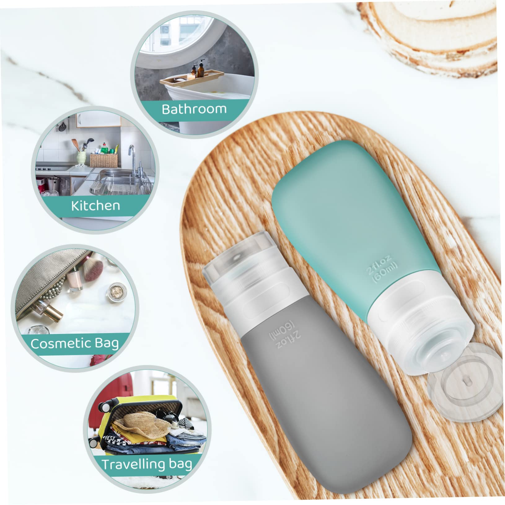 FRCOLOR 3 Set Di Flaconi Per Articoli Da Toeletta Da Viaggio Comprimibili Flaconi Per Shampoo Contenitori Per Imballaggio Portatili Da Viaggio 4 Pezzi*3