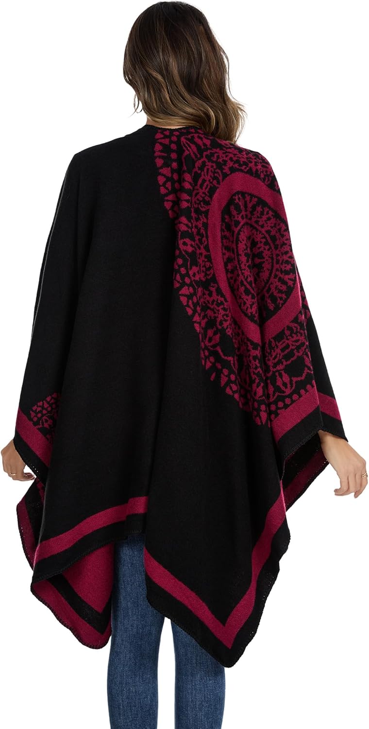 Shawl Wraps for Women, Elegant Knitted Cape Open Front Poncho Scarf Blanket Cardigan Coat for Spring, Autumn, and Winter - Image 4