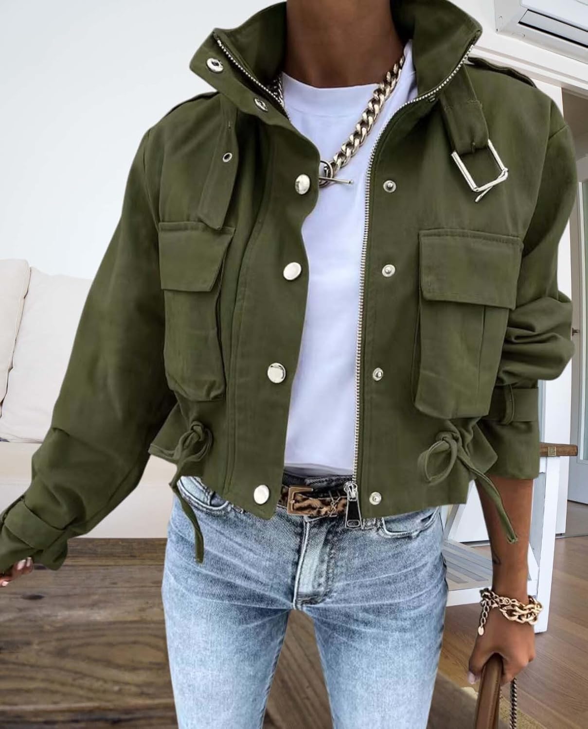 2025 Fall Winter Womens Digital Print Motorcycle Jacket Long Sleeve Unique Jacket Short Jacket - Image 3