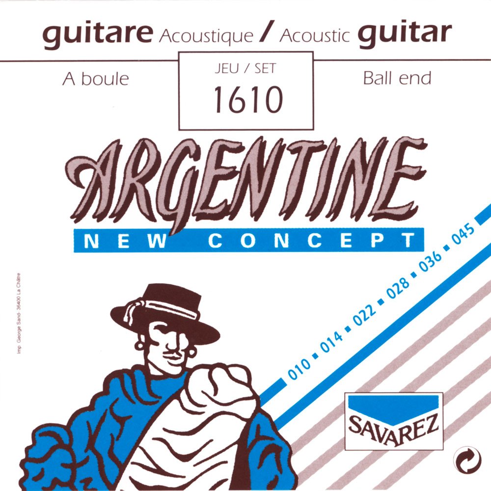 Savarez, Corde per chitarra acustica/folk Argentine, Set, Ball end, .010 - .045w, extra-light, 1610
