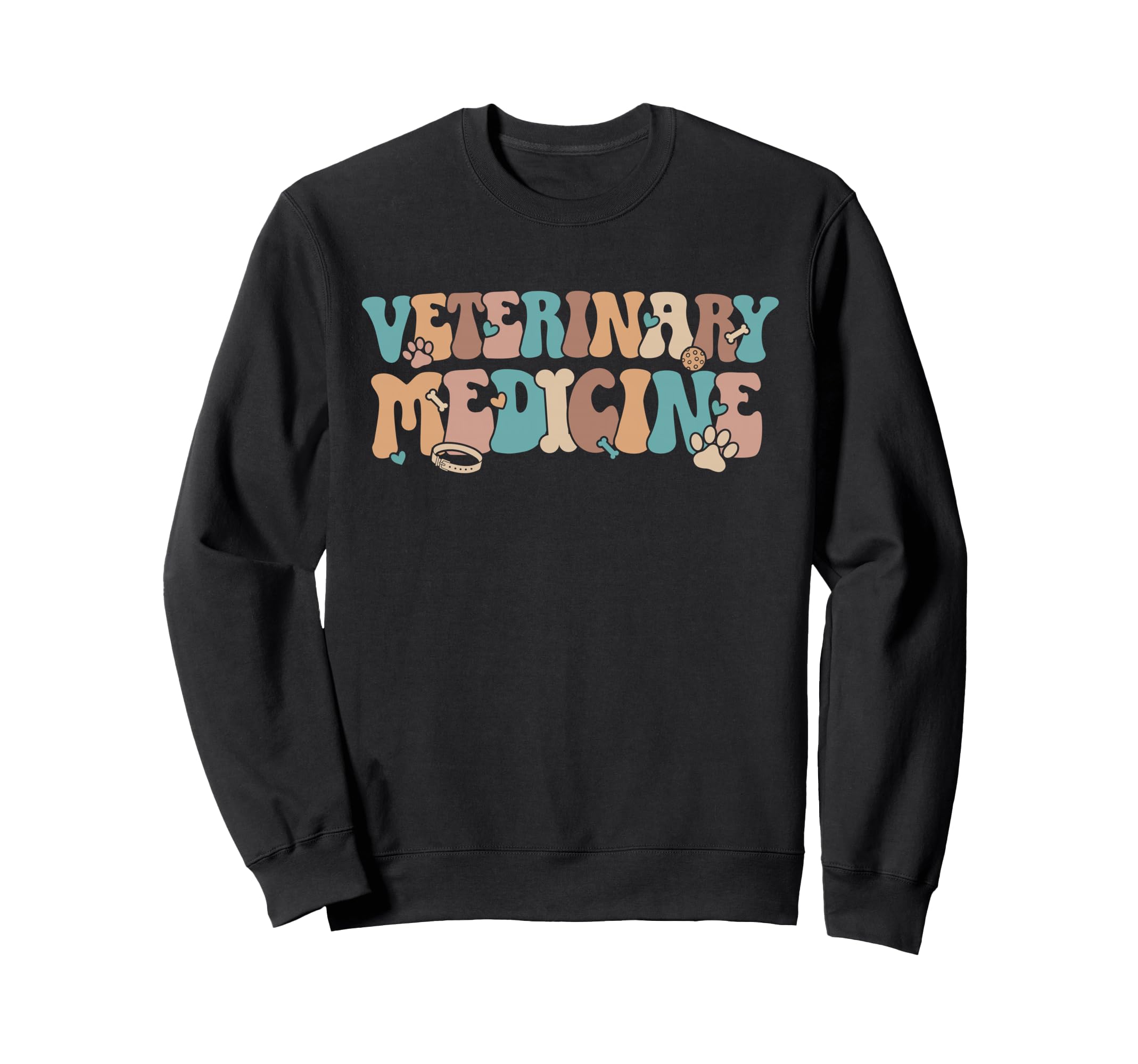 Veterinary Medicine Groovy Vet Med Veterinarian Sweatshirt
