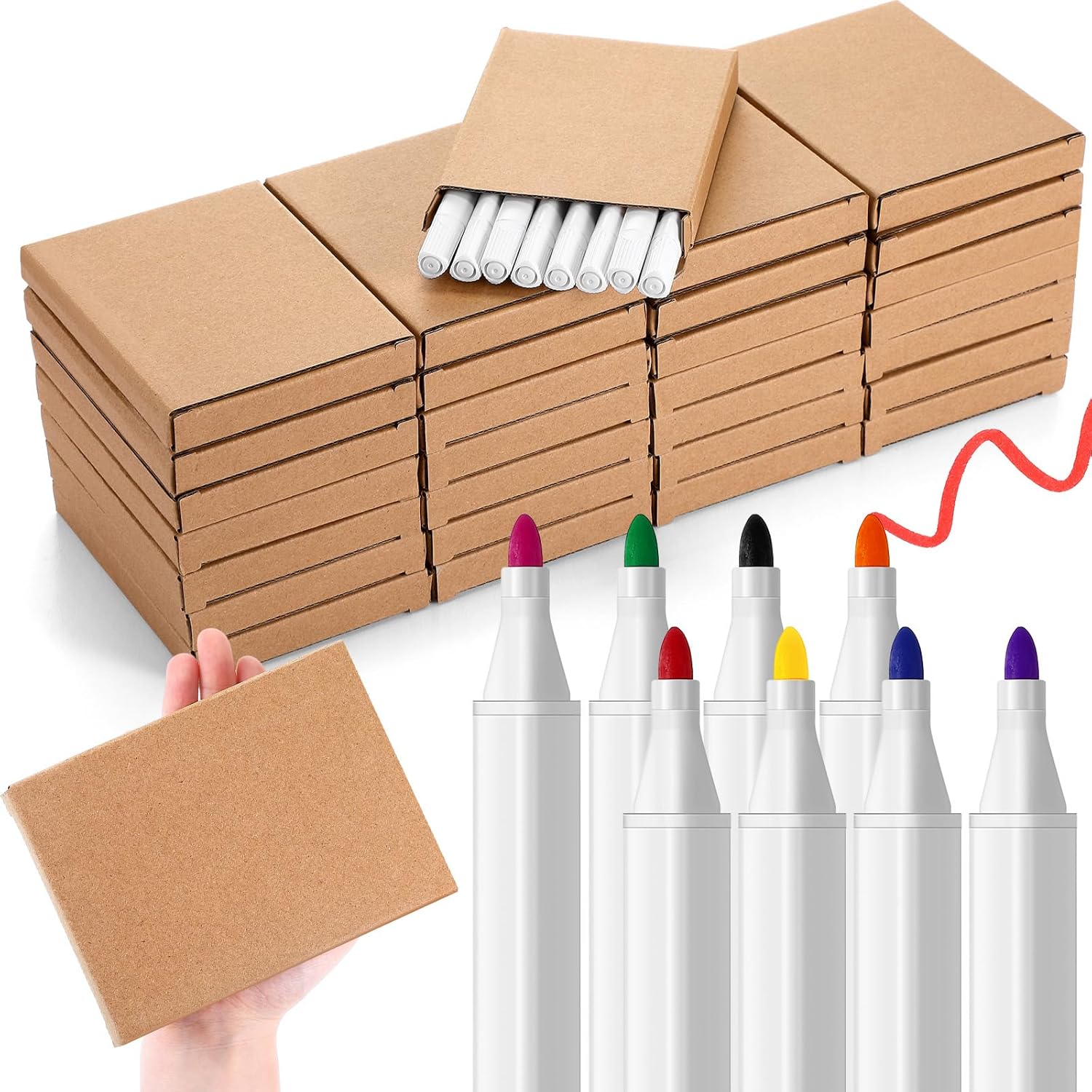 30 Pack Washable Markers with Boxes 8 Colors Coloring Marker Bulk Classroom Markers Paint Pens Bulk Back to School Supplies for Teachers Party Favors Classrooms Donations Kindergarten