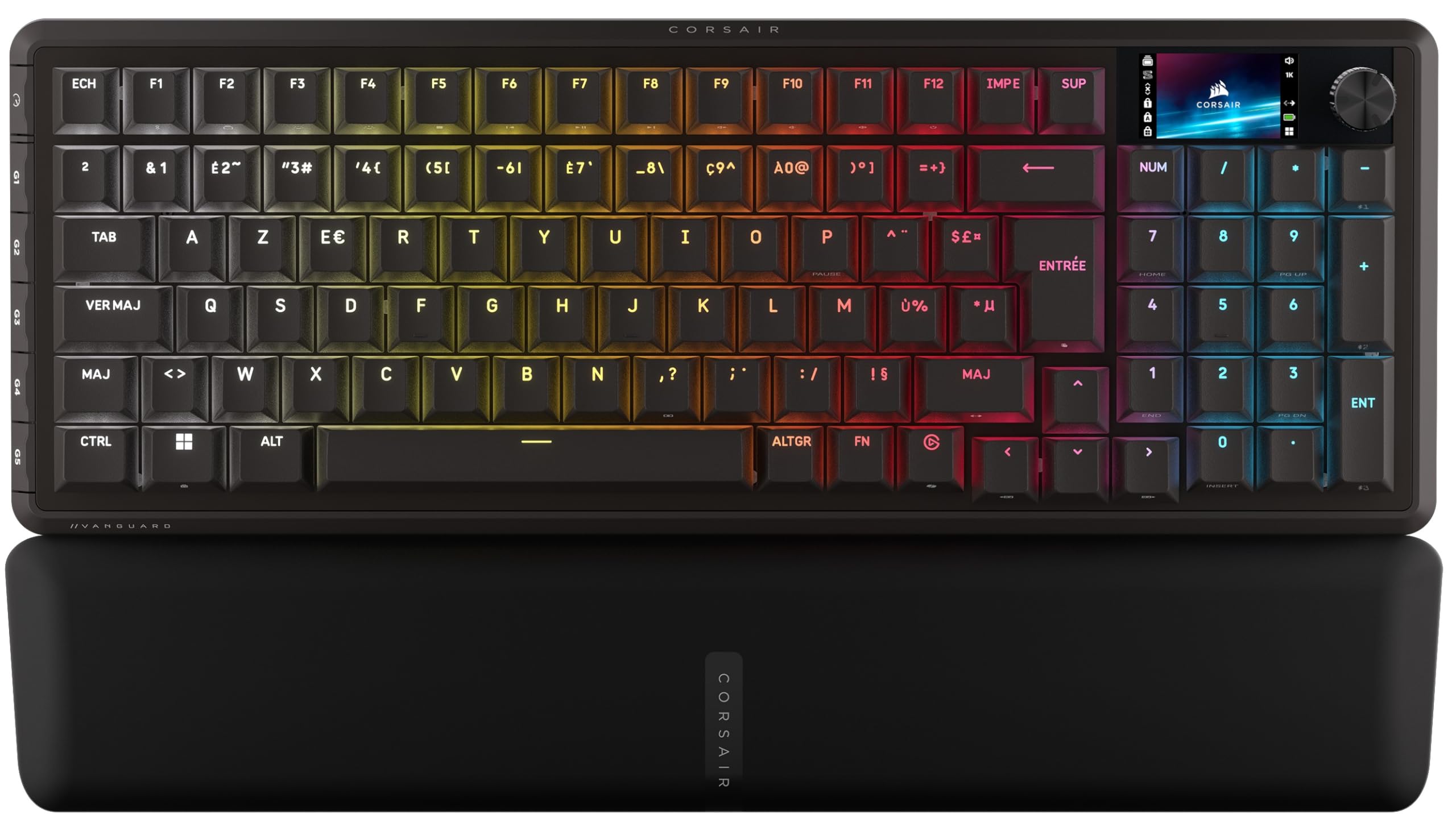 Corsair Vanguard 96 sans Fil Hall Effect Clavier de Jeu (AZERTY FR) – Noir | Magnétique Mécanique, 96%, MLX Plasma Commutateurs, Interrogation 8 000 Hz, Rapid Trigger, Stream Deck Virtuel, SOCD Flashtap