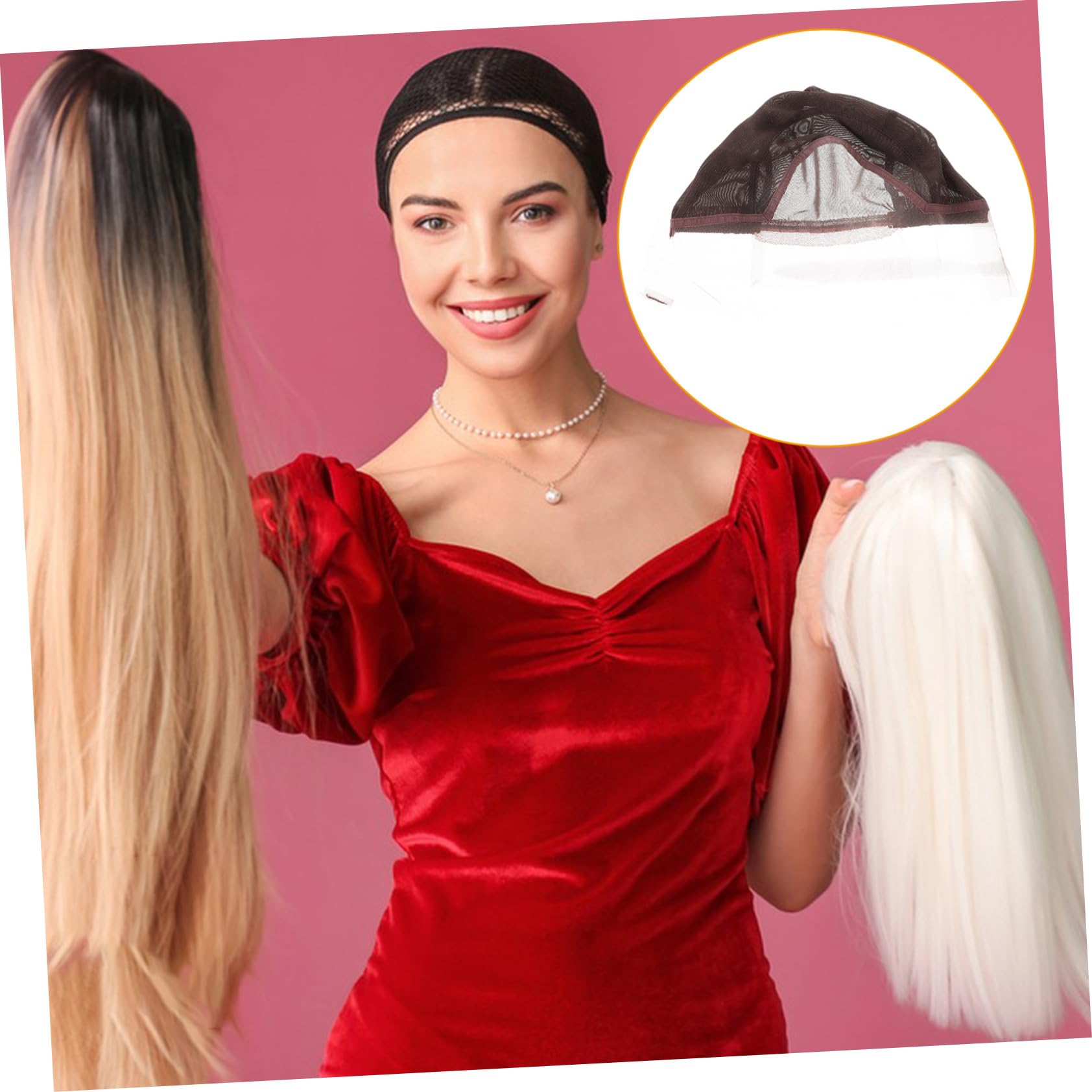 NOLITOY Breathable Wig Cap Elastic Wig Caps Women's Wig Cap Mesh Wig Cap for Women Hair Net Wig Cap Comfort Fit for Wig Making