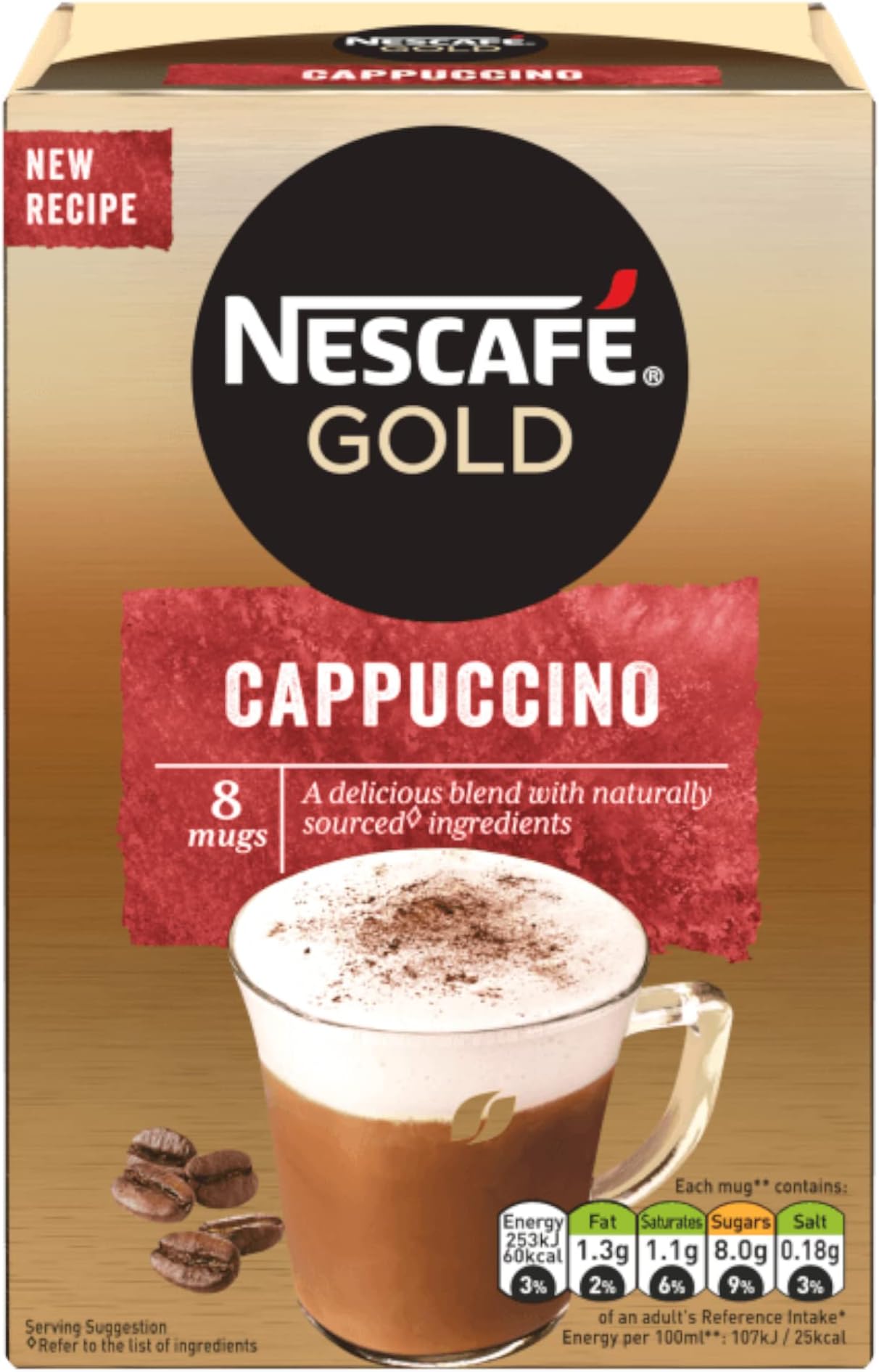 Nescafe Gold Cappuccino Pouch, 136 Gram| Powder