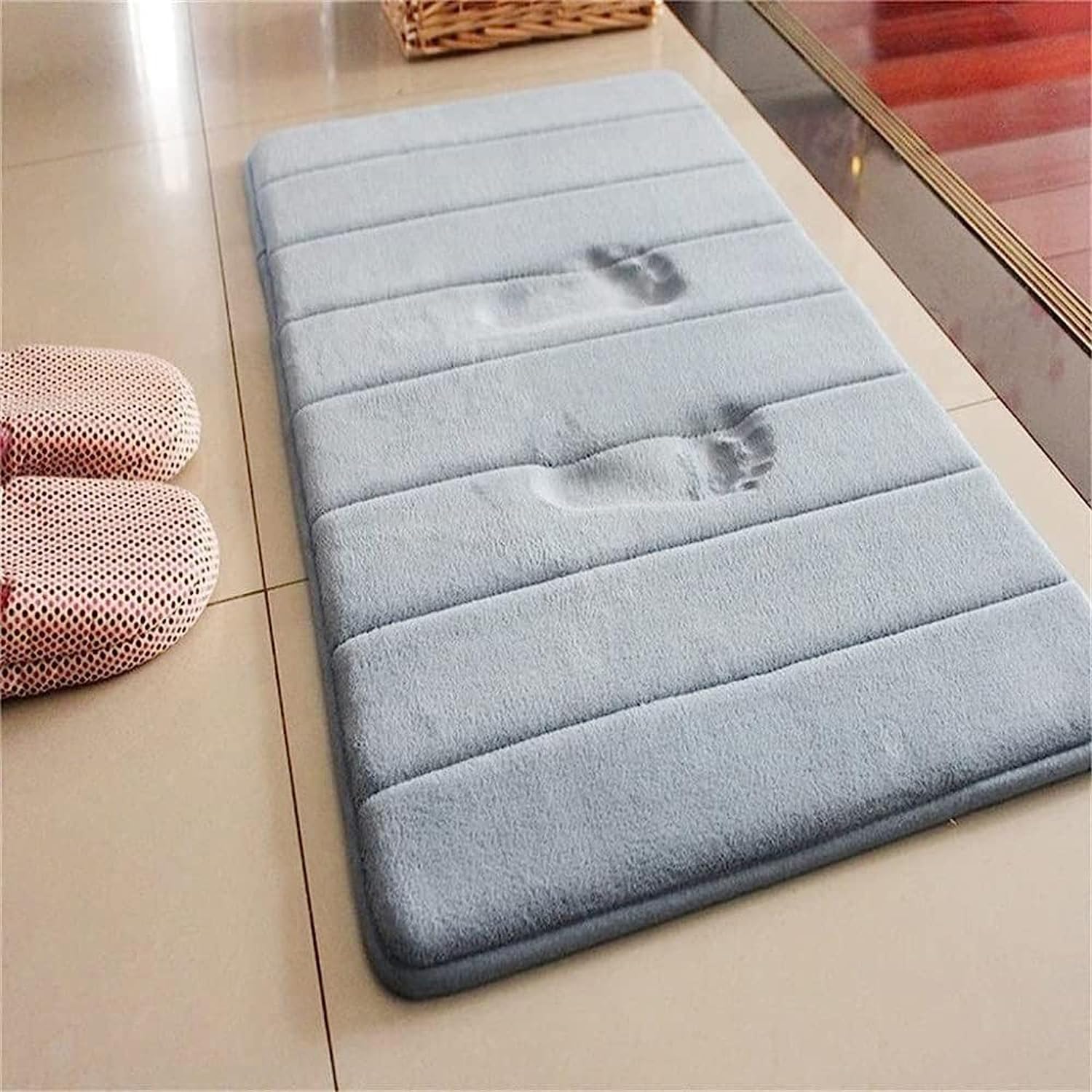 Avilia Badematte aus Memory-Schaum, aus Polyester, 50 x 80 cm, Grau