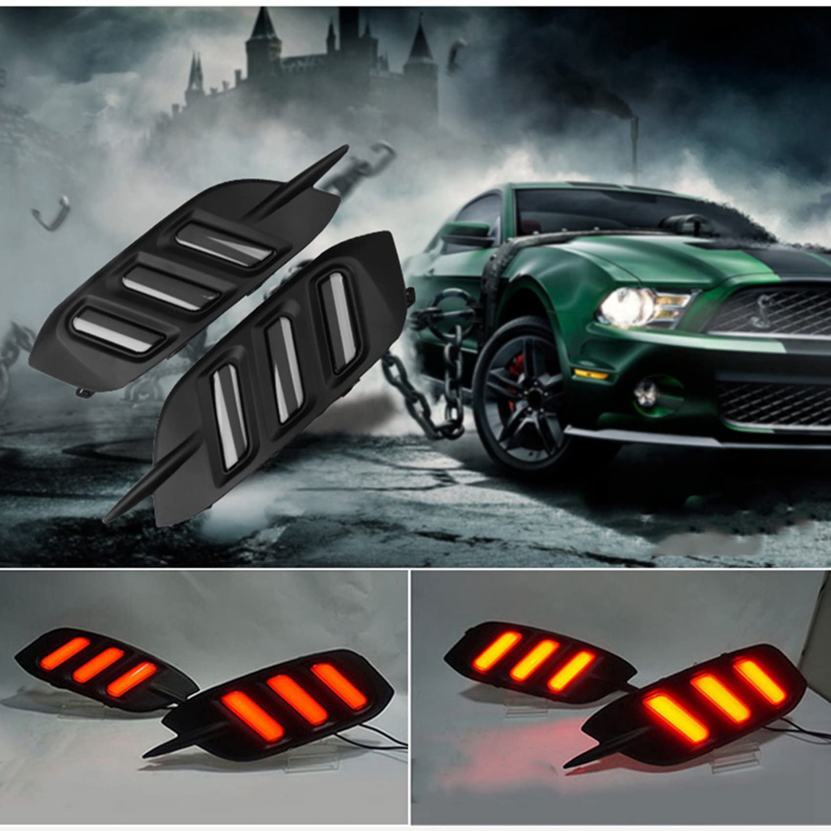 6X Auto LED DRL Luci di Marcia Diurna Paraurti Posteriore Luce di Stop Posteriore Fendinebbia per 10Th Gen 2016-2019