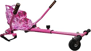 Gift Gadgets Racer Hoverkart Graffiti Galaxy Spider Camo Go Kart Hover Cart Frame Adjustable For 6.5 8 10 Inch Balance Boards (Galaxy Pink)