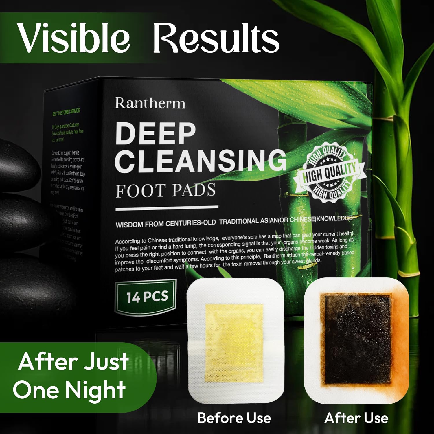 Bamboo Ginger Herbal Foot Patches for Relaxation and Bedtime Use