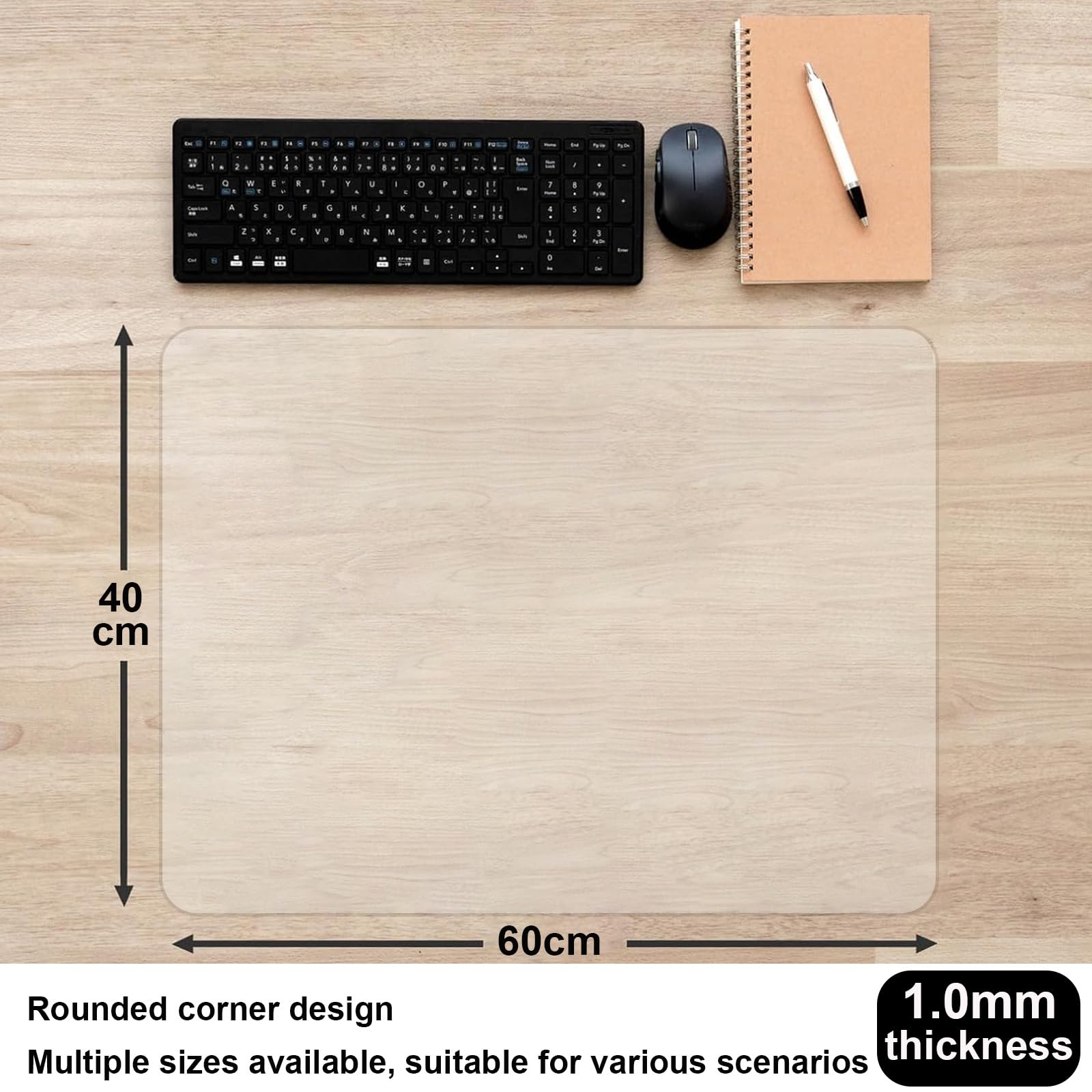Tappetino da scrivania Trasparente, Tovaglia Trasparente in PVC 1 mm, Sottomano da Scrivania Impermeabile Antiscivolo per Ufficio casa, Cristallino Tovaglia Plastificata(120cm*200cm)